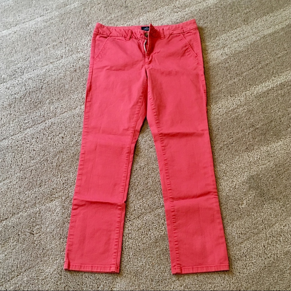 AEO Red Skinny Chino Pants